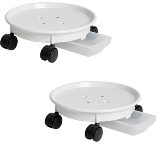 아이리스 롤러 화분 받침대 2p, 화이트, 1개