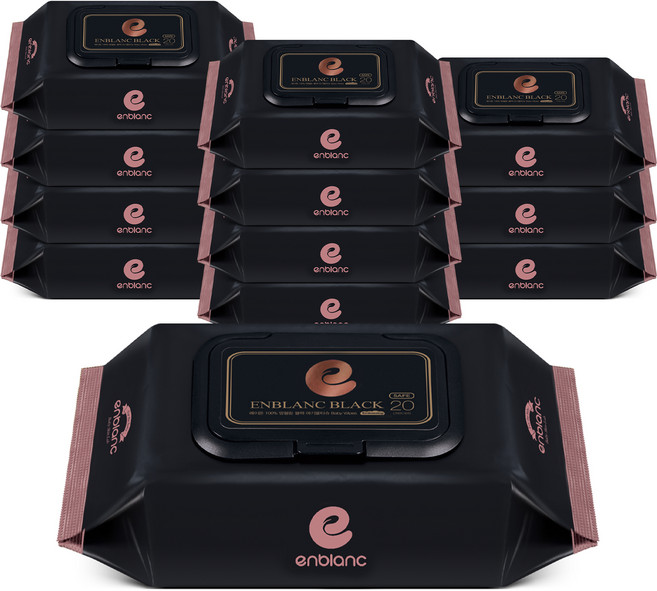 앙블랑 세이프 블랙 유아물티슈 휴대캡형, 78g, 20매, 12개