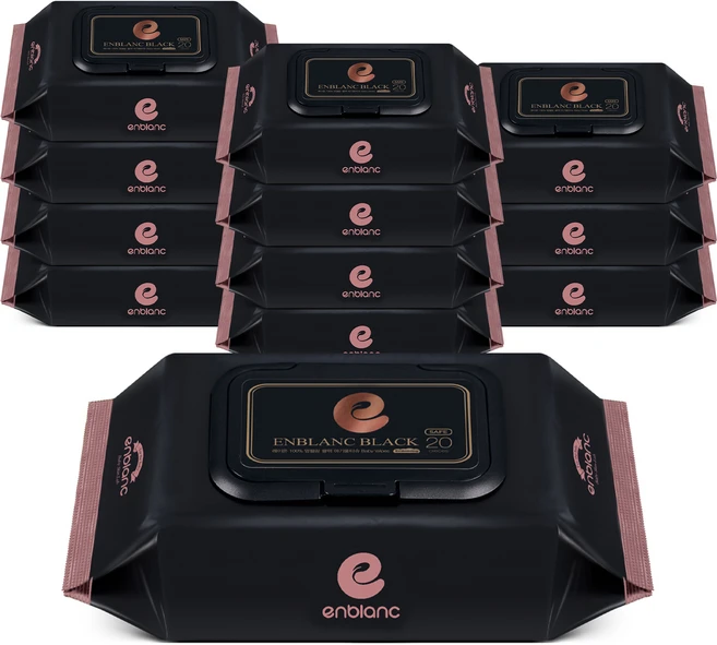 앙블랑 세이프 블랙 유아물티슈 휴대캡형, 78g, 20매, 12개 - 쿠팡