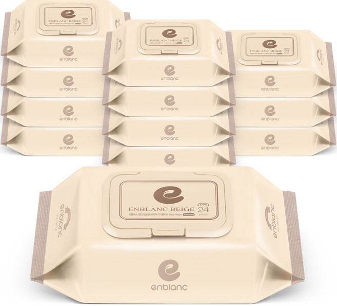 앙블랑 세이프 베이지 유아물티슈 휴대캡형, 70g, 24매, 12개