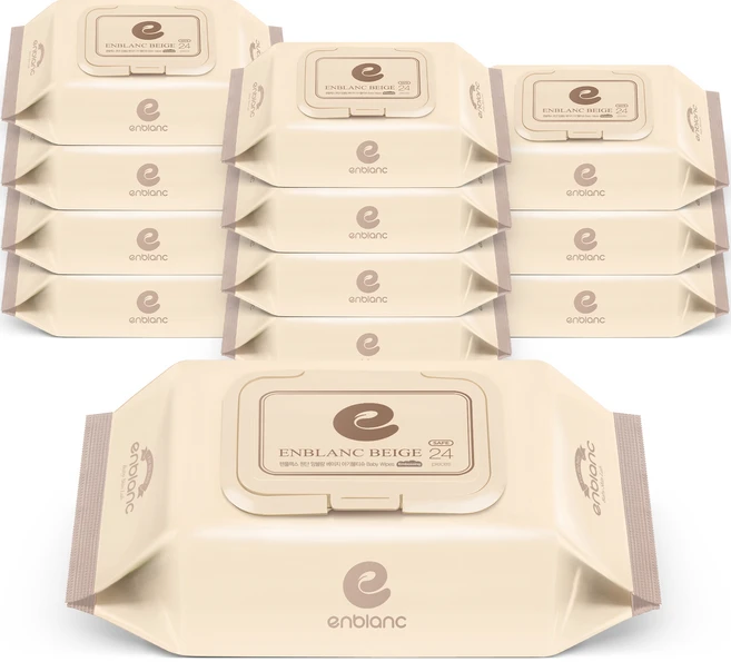 앙블랑 세이프 베이지 유아물티슈 휴대캡형, 70g, 24매, 12개 - 쿠팡