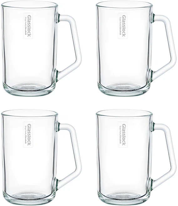 글라스락 내열 강화유리 이지그립 머그컵 480ml, 투명, 4개 - 쿠팡