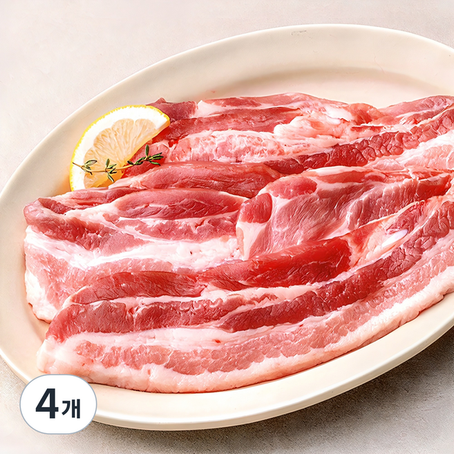 한돈 삼겹살 구이용 (냉장), 500g, 4개