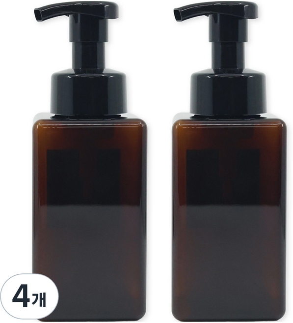 뉴앤룩 디스펜서 핸드워시 거품용기 450ml, 브라운, 4개