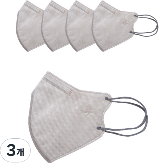 새부리형 호프리미엄 비말차단 마스크 KF-AD, 5개입, 3개, 쿨그레이