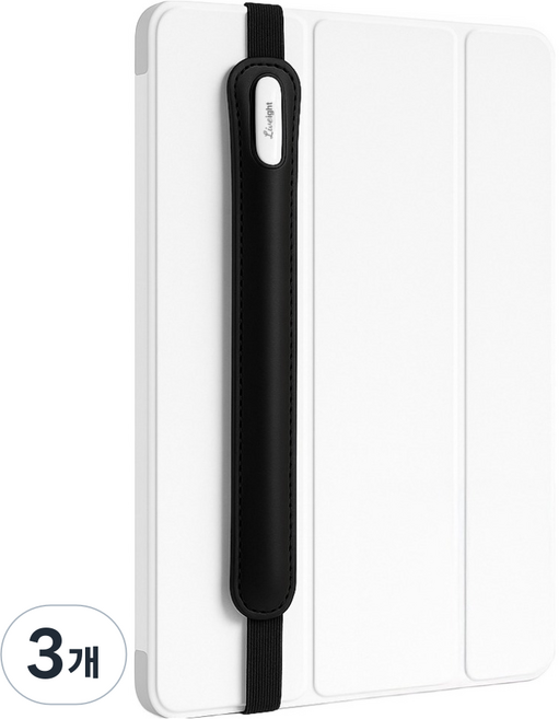 리브에잇 테블릿 펜 보관 탄성 밴드 가죽 케이스 15 x 195 mm, 블랙, 3개