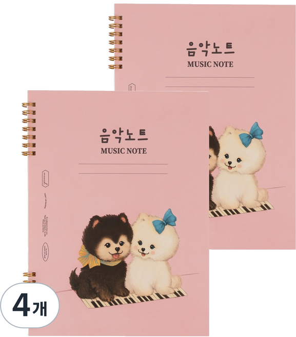 뮤니드 조이 초등 저학년용 음악노트, 4개, 피아노 치는 포메