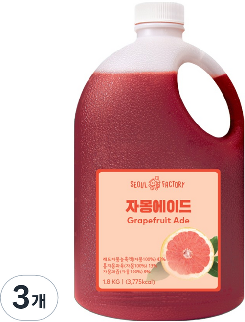 서울팩토리 자몽에이드, 1.8kg, 3개