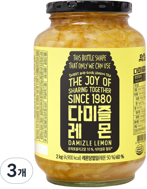 다미즐 레몬 과일청, 2kg, 1개입, 3개
