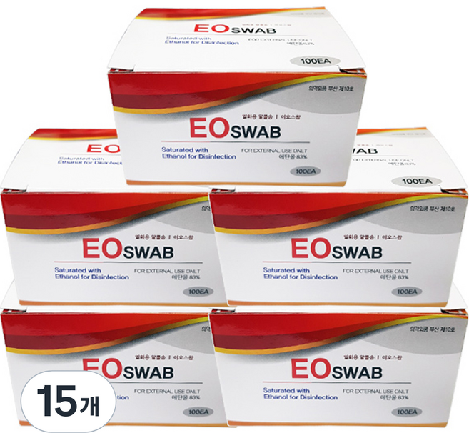 비컴메디컬유한공사 이오 소독용 알콜스왑, 100개입, 15개