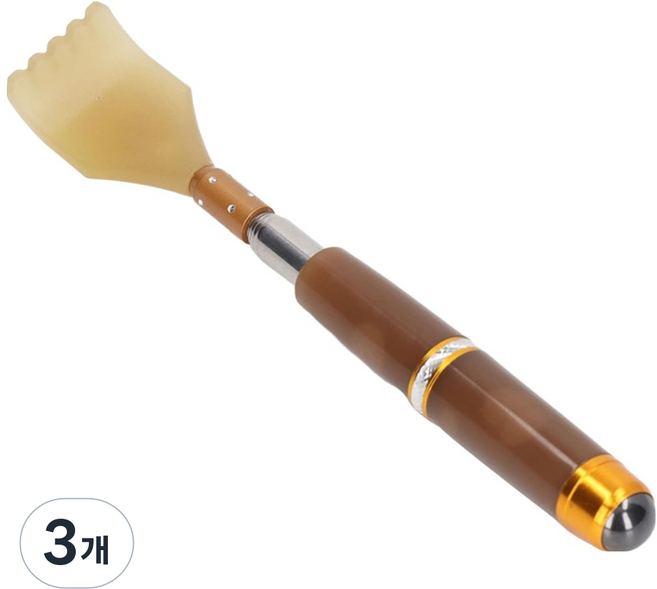 다온셀렉트 고급 지압 효자손, 브라운, 3개