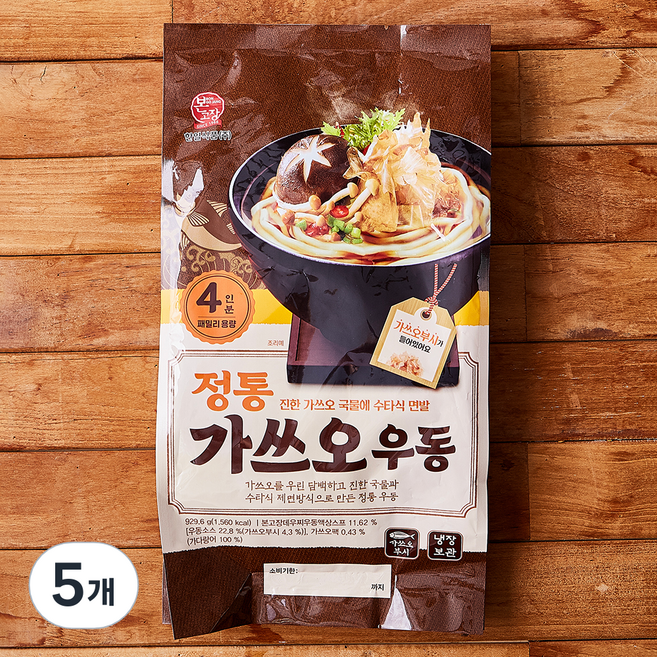 한일본고장 정통 가쓰오우동 4인분, 929.6g, 5개