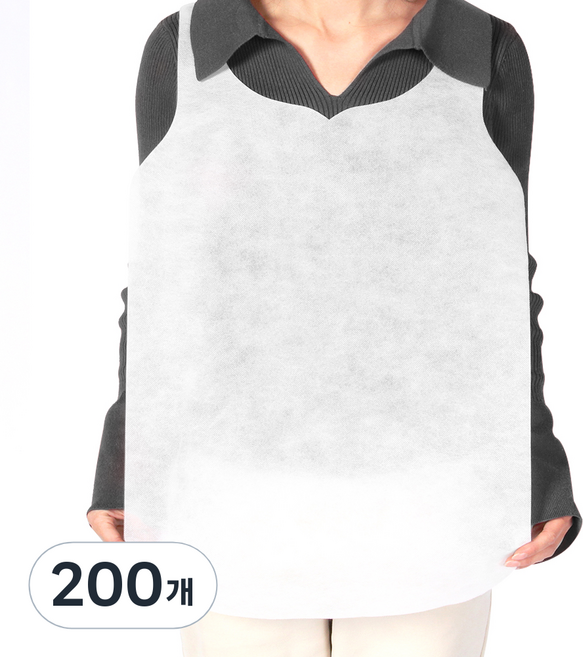 키에 손님용 업소용 식당용 부직포 일회용 앞치마, 화이트, 200개