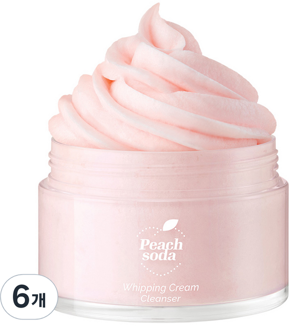 [비건뷰티] 아리얼 피치소다 휘핑크림 팩 클렌저, 100ml, 6개