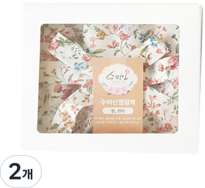 수미인 팥찜질팩 소형 화이트플라워, 2개