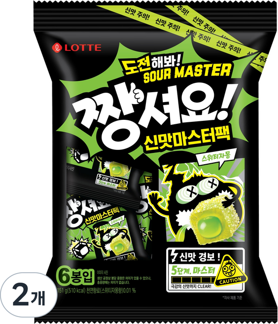 롯데웰푸드 짱셔요 신맛 마스터팩, 2개, 151g