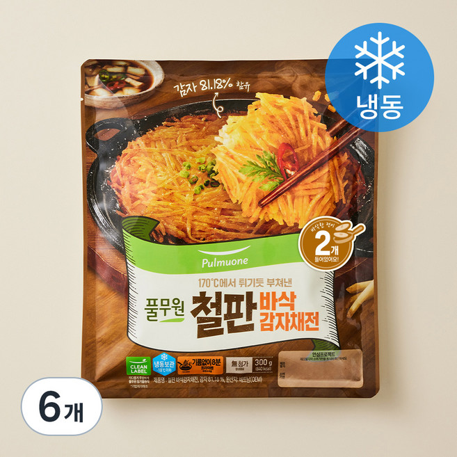풀무원 철판 바삭감자채전 (냉동), 300g, 6개