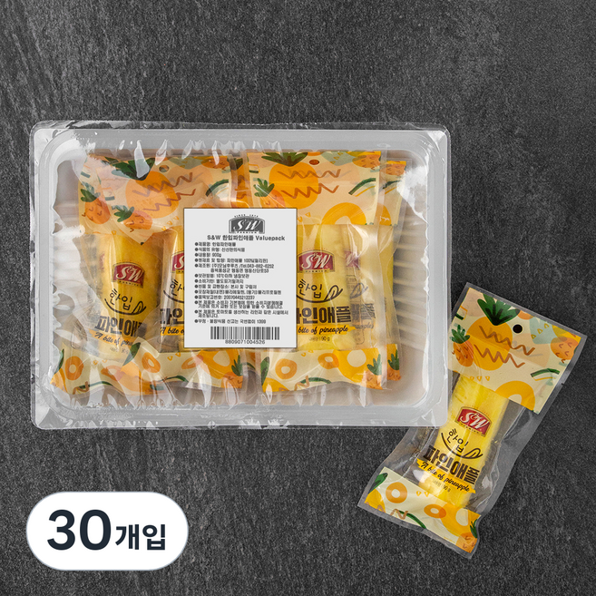 S&W 한입 파인애플, 90g, 30개입