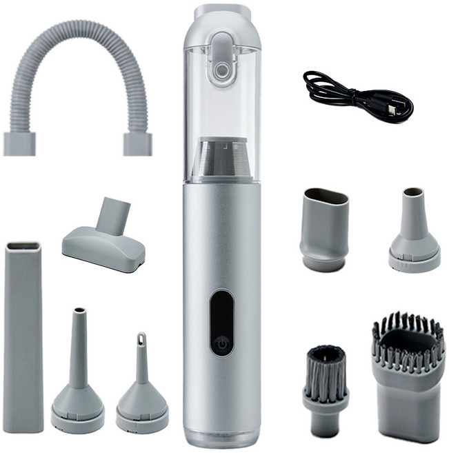 메이튼 차량용 무선 BLDC 진공 핸디형 LED 청소기, MT84060, 실버레이