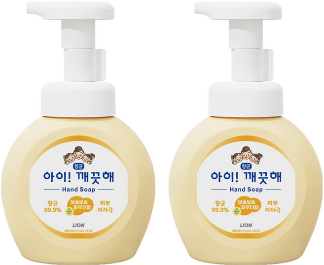 4위 - 아이깨끗해 핸드워시 순 보송보송 파우더향, 250ml, 2개