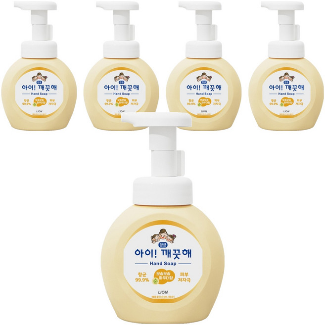 아이깨끗해 핸드워시 순 보송보송 파우더향, 250ml, 5개