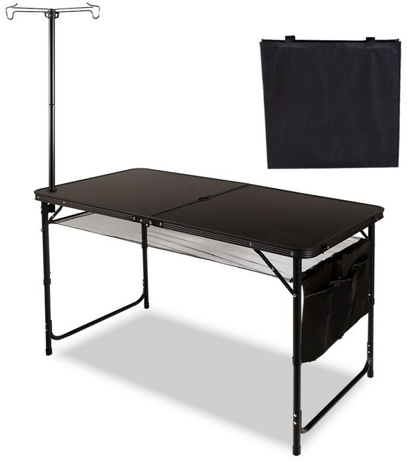 특급 접이식 캠핑 테이블 BB12060-1, 올블랙