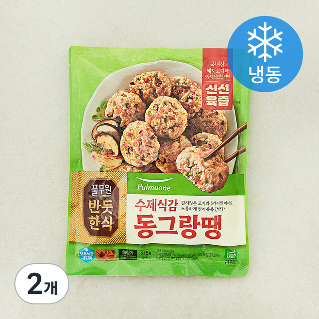 풀무원 반듯한식 수제식감 동그랑땡 (냉동), 315g, 2개
