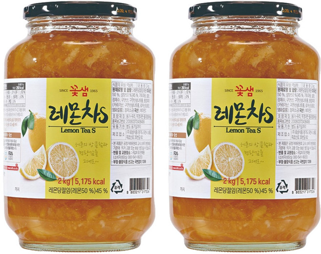 꽃샘 레몬차S, 2kg, 2개
