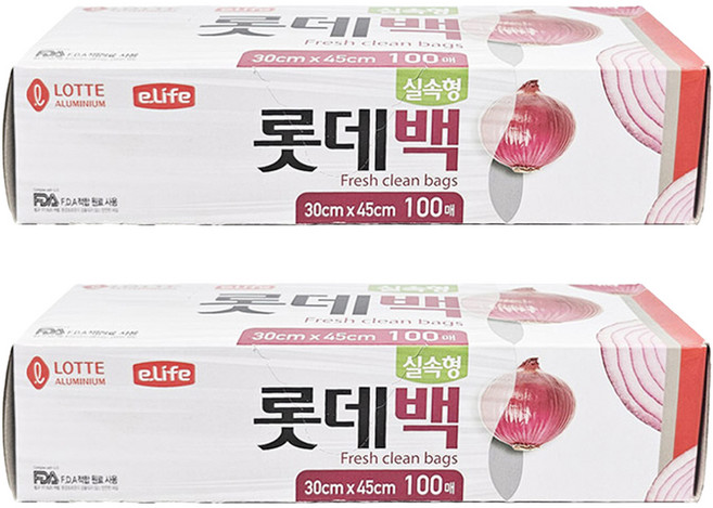 롯데이라이프 실속형 롯데백 30cm x 45cm, 100개입, 2개