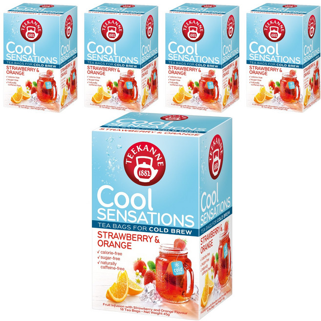 티칸 쿨 센세이션 스트로베리 앤 오렌지 아이스티, 2.5g, 18개입, 5개