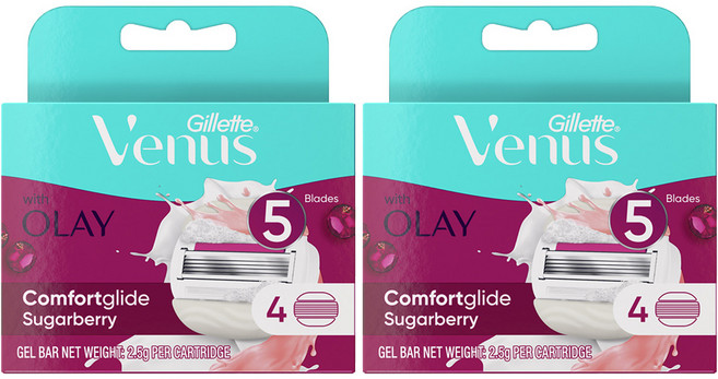 Venus 정품 올레이 슈가베리 여성용면도기, 4개입, 2개