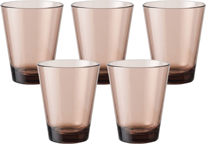 리빙메이트 PC 안깨지는 라운드 물컵 270ml, 밤색, 5개