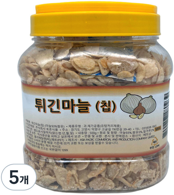 Hana Toho Food 炸蒜片, 5個, 500g