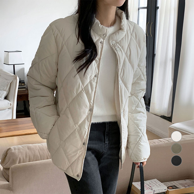 아피나르 여성용 하이넥 경량 퀼팅 패딩 점퍼