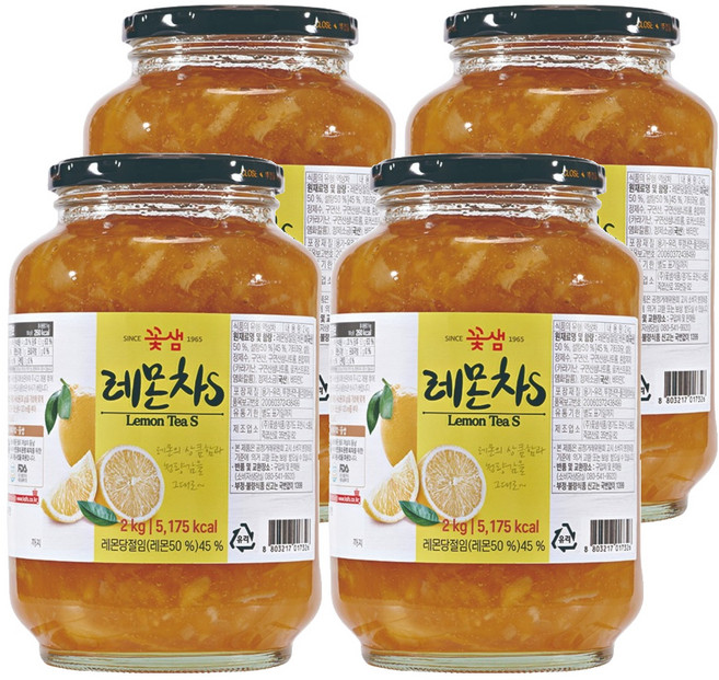꽃샘 레몬차S, 2kg, 4개