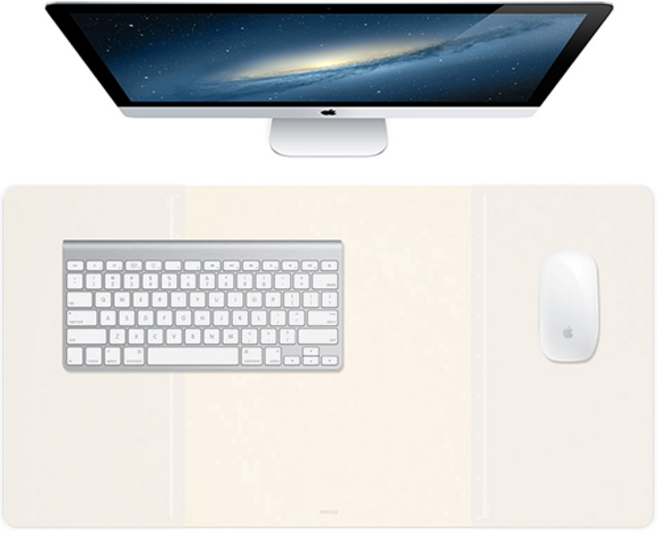 리코즈 국산 와이드 논슬립 프로 데스크매트 + 슬리브 2p, 크림화이트(데스크매트)