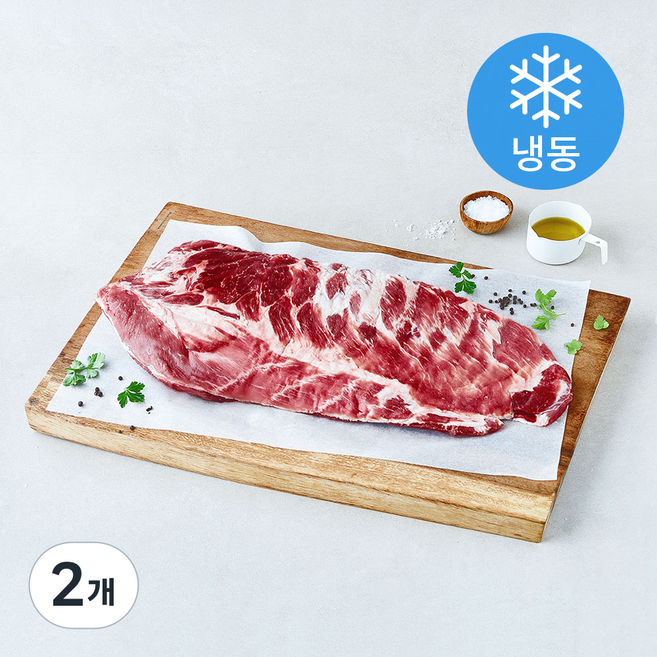 미국산 돼지 스페어립 원육 리테일팩 통바베큐용 (냉동), 2개, 2.6kg