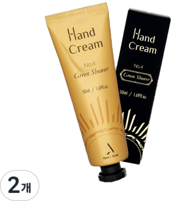 오픈더센트 퍼퓸 핸드크림 그린샤워, 50ml, 2개