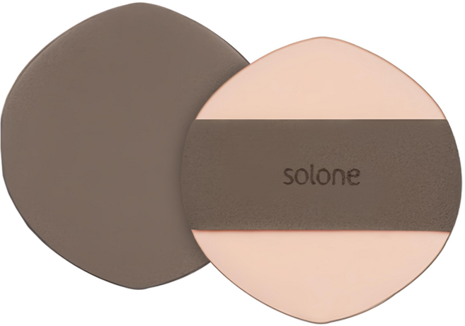 Solone 台灣公司貨 雙面慕斯氣墊粉撲 雙頭尖形, 膚色, 2個