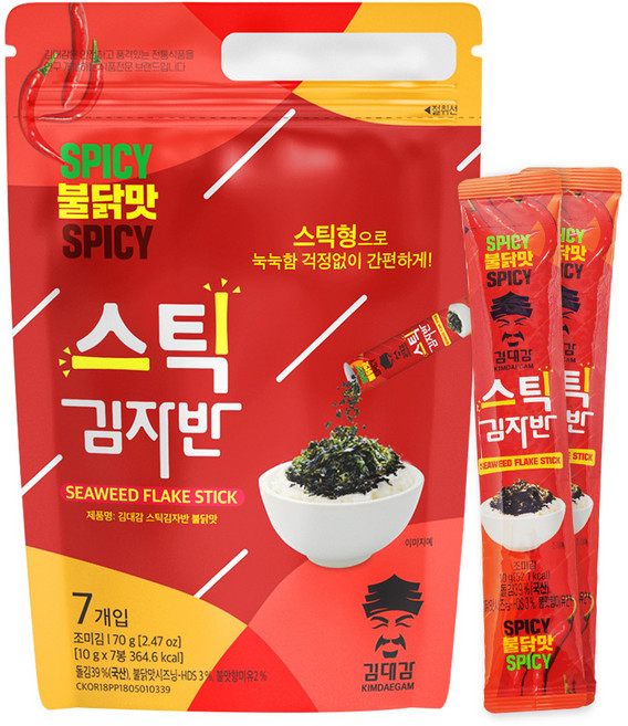 김대감 스틱 김자반 불닭맛 7p, 70g, 1개