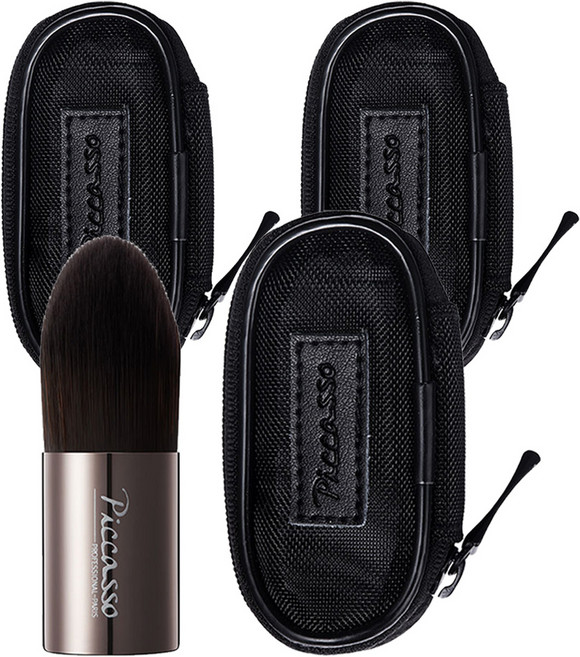 피카소 102 finger 파우더 앤 블러셔 브러쉬, 혼합 색상, 3개