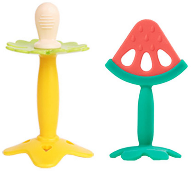 베이비앤아이 실리콘 치발기, 노리개 + 수박, 혼합색상, 1세트