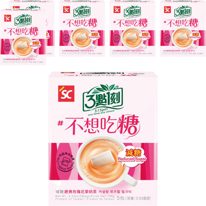 3點1刻 減糖玫瑰奶茶, 20g, 5包, 6盒