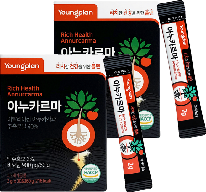영진약품 아누카르마 아누카사과 분말 맥주효모 비오틴 30p, 60g, 2개