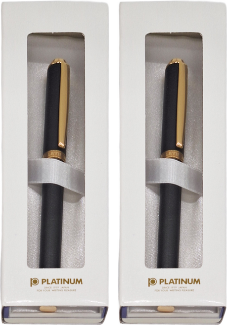 PLATINUM 白金牌 皮質鋼珠筆 WS-1000, 黑色, 2支