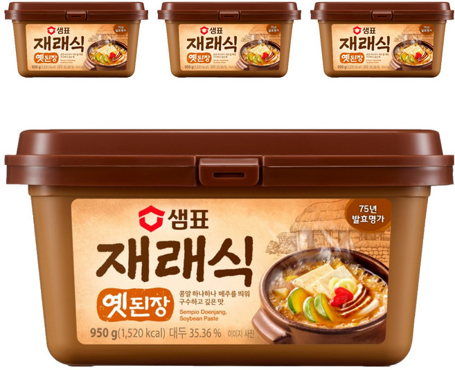 샘표 재래식옛된장, 950g, 4개
