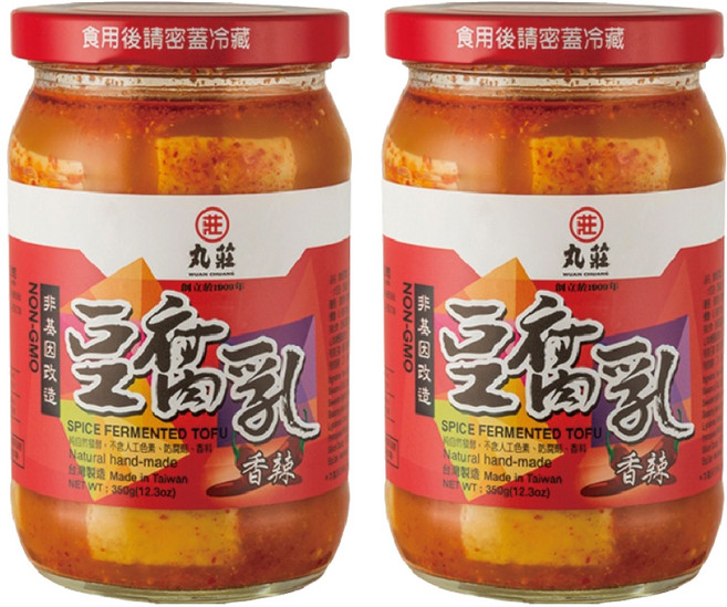 丸莊醬油 香辣豆腐乳 非基因改造, 350g, 2罐