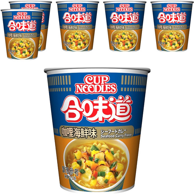 NISSIN 日清 CUP NOODLE 合味道 咖哩海鮮味杯麵 71g, 6入