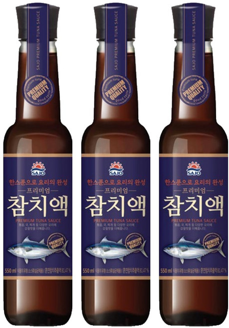 사조 프리미엄 참치액, 550ml, 3개