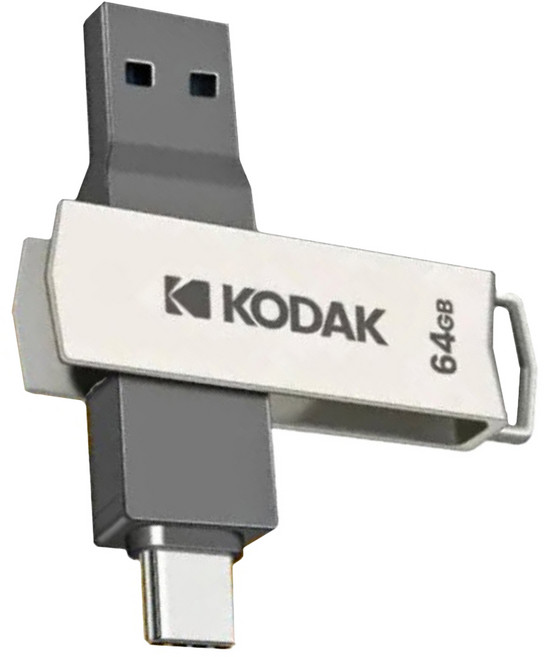 KODAK 柯達 雙接口Type-C 3.2 雙用途2合1隨身碟 K273, 1個, 64GB